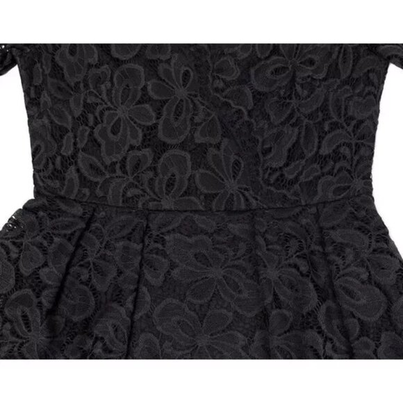 Women's Wedding Guest Cocktail Party Semi Formal Wrap V Neck Lace Dress M - Picture 7 of 9